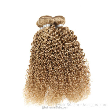 Original Brazilian Human Hair Weaves Janet Collection Curly Blonde Hair Kinky Bulk